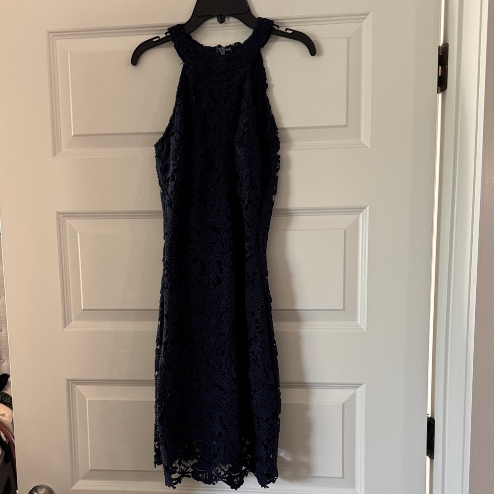 Lulu's Midnight Blue Lace Dress